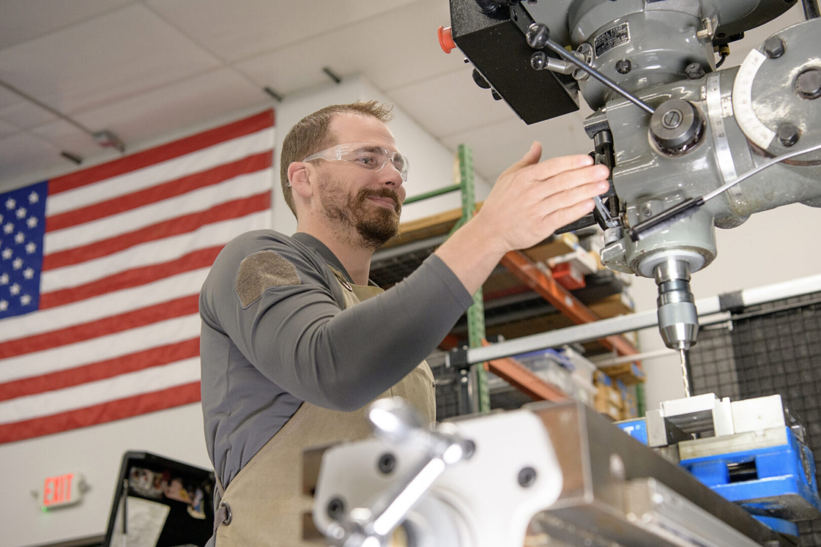Founder and President Kyle Bachstein machining a precision prototype component