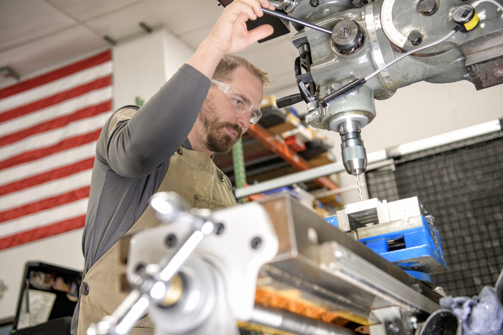 Founder and President Kyle Bachstein machining a precision prototype component